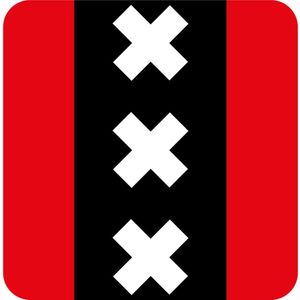 45x stuks Amsterdam onderzetters / bierviltjes van karton stad thema - Ajax / Pride / Damsco - glasonderzetters / onderleggers - Amsterdam feestartikelen