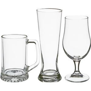 Secret de Gourmet Bierglazen set - pilsglazen/bierpullen/bierglazen op voet - 12x stuks