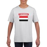 Jemen t-shirt met Jemenitische vlag wit kinderen