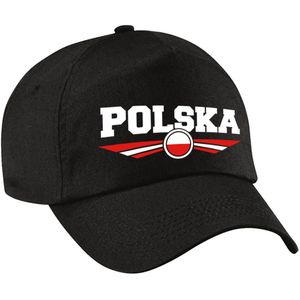 Polen / Polska landen pet zwart kinderen - Polen / Polska baseball cap - EK / WK / Olympische spelen outfit