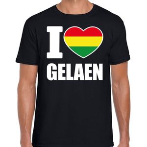 Carnaval t-shirt I love Gelaen voor heren - zwart - Geleen - Carnavalshirt / verkleedkleding