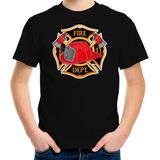 Brandweer Logo Verkleed T-shirt Zwart Voor Jongens en Meisjes - Brandweer