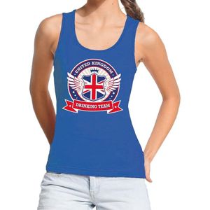 Blauw United Kingdom drinking team tanktop / mouwloos shirt blauw dames - Engeland kleding