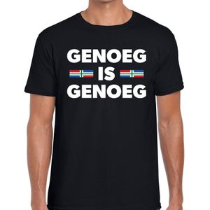 Groningen Genoeg = genoeg protest t-shirt zwart voor heren - Grunnen shirt voor heren