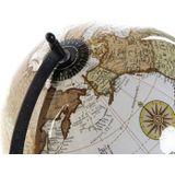Decoratie wereldbol/globe wit op acacia hout voet/standaard 37 x 28 cm -  Landen/continenten topografie