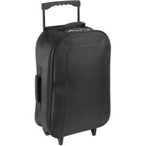 Handbagage reiskoffer/trolley zwart 46 cm - Reistassen op wielen