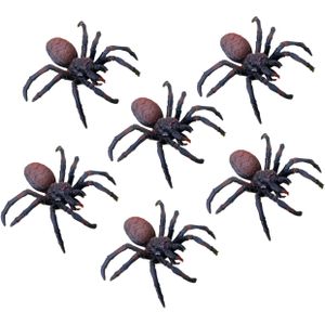 Chaks nep spinnen 15 cm - 3x - zwart/bruin - stretchy tarantula - Horror/griezel thema