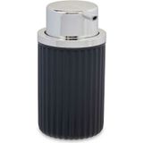 Berilo zeeppompje/dispenser Roma - 2x - zwart/zilver - kunststof - 8 x 15 cm - 420 ml - badkamer/toilet/keuken