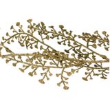Cosy at Home kerstboom glitter guirlande/slinger - 2x - goud - 180 cm