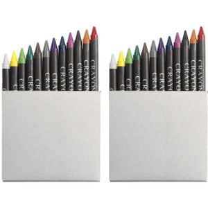 2x Waskrijtjes 12 stuks gekleurd - Crayons/wasco krijtjes - Kleuren/tekenen/knutselen