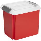 Sunware opslagbox kunststof 45 liter rood 45 x 36 x 36 cm met extra hoge deksel