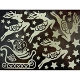 2x Kerst raamversiering glow in the dark raamstickers 29,5 x 40 cm - Raamversiering/raamdecoratie stickers