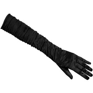 Boland Verkleed handschoenen voor dames - lang model - polyester - zwart - one size M/L