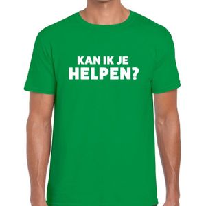 Kan ik je helpen beurs/evenementen t-shirt groen heren