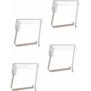 4x Tafelkleed klemmen transparant 3 x 3 cm kunststof - Plastic tafelkleedklemmen - Tafelzeilklemmen - Tafellaken klemmen