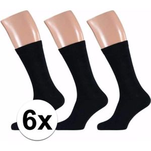 6 Paar grote maten sokken zwart maat 47/50