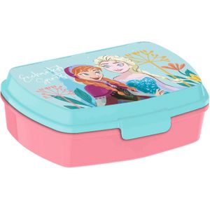 Disney Frozen broodtrommel/lunchbox voor kinderen - blauw - kunststof - 20 x 10 cm