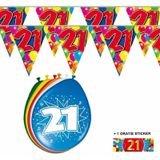 2x 21 jaar vlaggenlijn + ballonnen