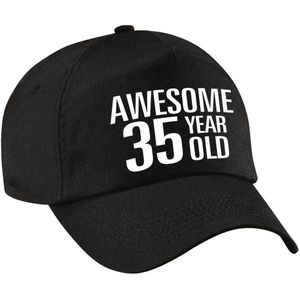 Awesome 35 year old verjaardag pet / cap zwart voor dames en heren - baseball cap - verjaardags cadeau - petten / caps