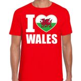 I love Wales t-shirt rood voor heren - Verenigd Koninkrijk landen shirt  - supporter kleding