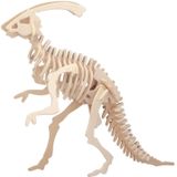 Houten 3D dieren dino puzzel set T-rex en Parasaurolophus - Speelgoed bouwpakketten
