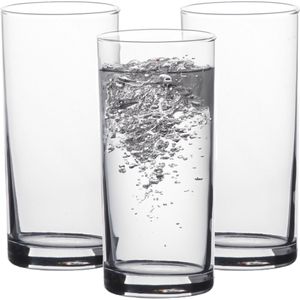 LAV Waterglazen/longdrink glazen tumblers Liberty - transparant glas - 12x stuks - 295 ml