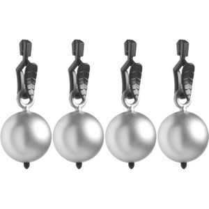 4x stuks tafelkleedgewichtjes zilveren kogels/ballen - Tafelkleedhangers - Tafelzeilgewichtjes
