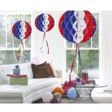 3x feestversiering decoratie bollen in Amerikaanse kleuren 30 cm