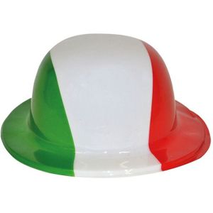 Plastic bolhoed Italiaanse vlag kleuren - Supporters hoeden voor volwassenen