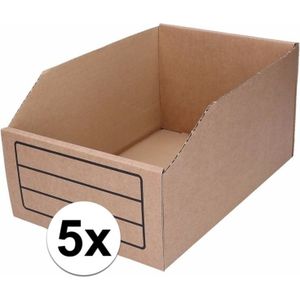 5x Sorteer/Opslag bakjes 20 x 30  cm van karton