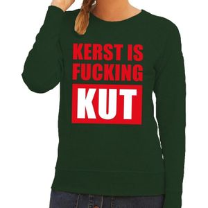 Foute kersttrui / sweater Kerst Is Fucking Kut groen voor dames - Kersttruien