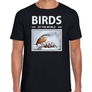 Dieren foto t-shirt Boomklever - zwart - heren - birds of the world - cadeau shirt Boomklever vogels liefhebber