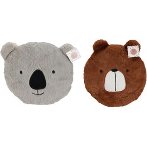 Dieren sierkussens - set 2x - kinderkamer - beer/koala - 30 cm - polyester