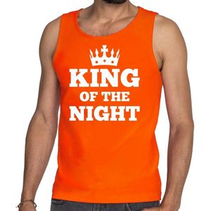 Oranje King of the night tanktop / mouwloos shirt heren - Oranje Koningsdag kleding