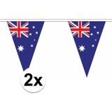 2x Polyester vlaggenlijnen Australie - 5 meter - slingers