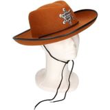 4x stuks kinder verkleed cowboyhoed bruin - Carnaval sheriff hoeden