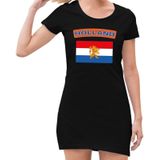 Zwart  jurkje met Holland vlag dames - Zwart Koningsdag kleding