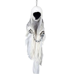 Horror decoratie spook/geest zonder gezicht 100 cm - Halloween hangdecoratie poppen