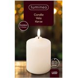 Lumineo LED Kaars/Stompkaars - 2x St- Creme Wit - D7,5 X H12,5 cm - Voor Buiten - Timer
