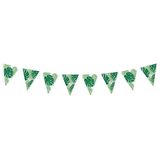 4x stuks groene DIY Hawaii thema feest vlaggenlijn 1,5 meter - Vlaggenlijnen/slingers Tropisch/Hawaii feestje