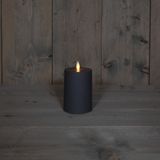 Anna Collection LED kaarsen - 2x stuks - antraciet grijs - 13 en 16 cm