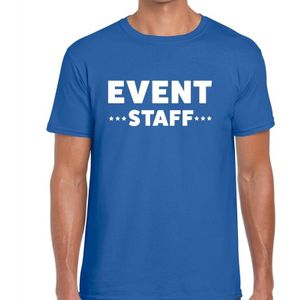 Event staff tekst t-shirt blauw heren - evenementen crew / personeel shirt