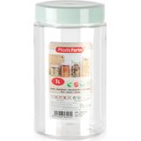 Forte Plastics Voorraadpot/bewaarpot - 1L - kunststof - mint groen - B10 x H17 cm