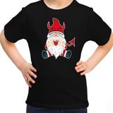 Bellatio Decorations halloween verkleed t-shirt voor kinderen - duivel kabouter/gnome - zwart