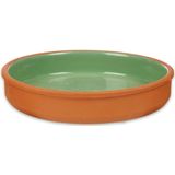 La Dehesa Tapas/hapjes serveren/oven schaal terracotta/groen 23x4 cm - 2x stuks