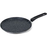 Aluminium zwarte pannenkoekenpan/crepepan 24 cm met anti-aanbak laag - Pannenkoeken/crepes - Koken