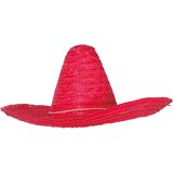 Guirca Mexicaanse Sombrero hoed voor heren - carnaval/verkleed accessoires - rood