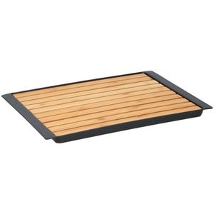 Brood snijplank met kruimel opvangbak 38 cm - Broodplanken/broodsnijplanken keuken accessoires