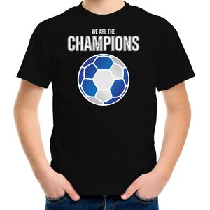 Schotland EK/ WK supporter t-shirt - we are the champions met Schotse voetbal - zwart - kinderen - kleding / shirt