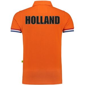 Luxe Holland supporter poloshirt - 200 grams katoen - heren - oranje - Nederland fan / EK / WK polo shirt / kleding